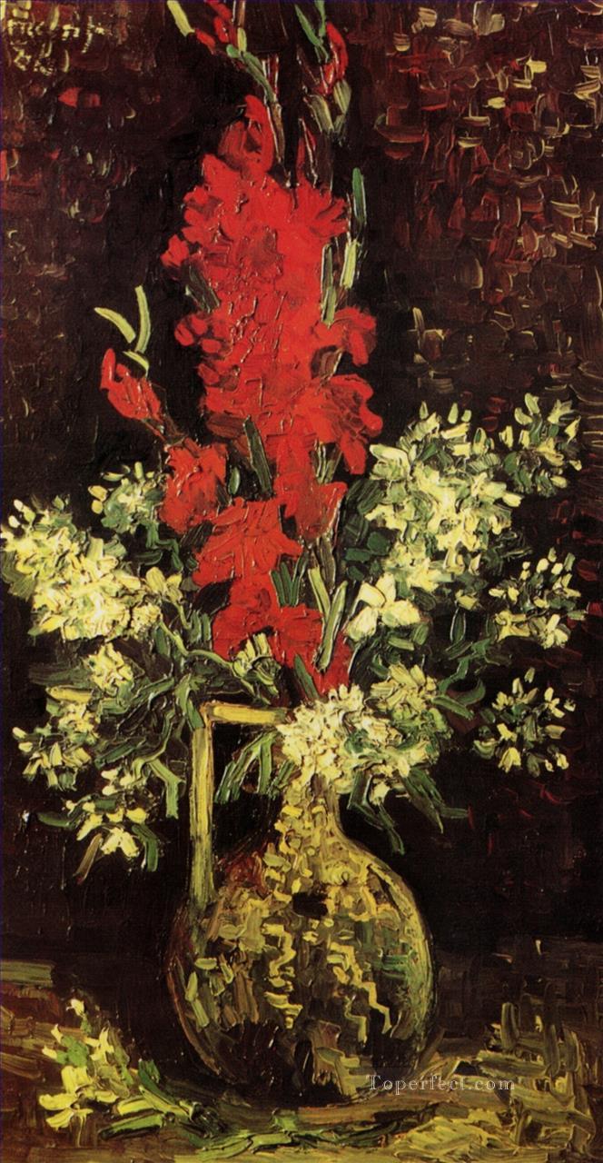 グラジオラスとカーネーションの花瓶 2 フィンセント・ファン・ゴッホ 印象派の花油絵